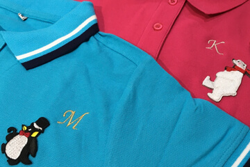 オーダーメイド刺繍を施したポロシャツ